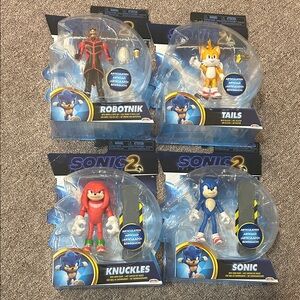 Sonic The Hedgehog 2 movie actions figures lot of 4